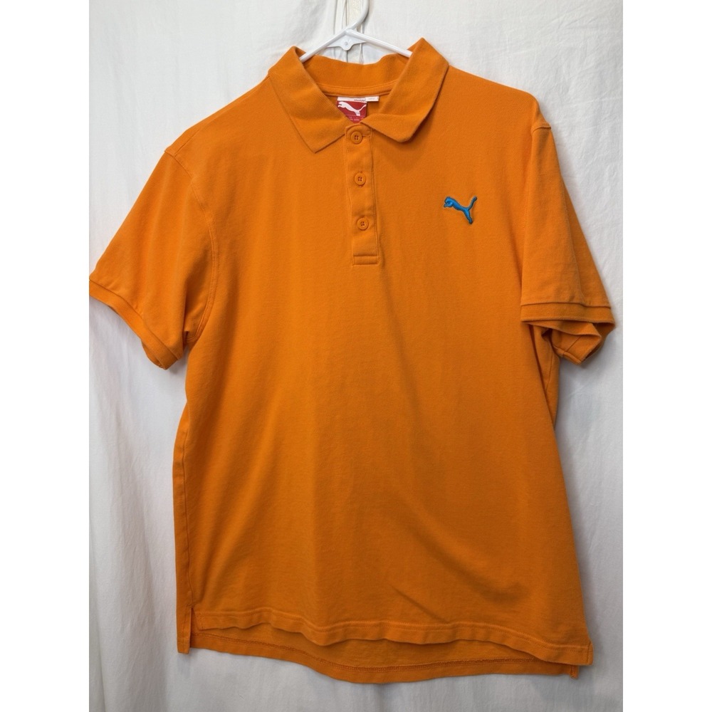 PUMA Sport Lifestyle Polo Orange L Large Shortsleeve Shirt Casual Ricky Fowler‎